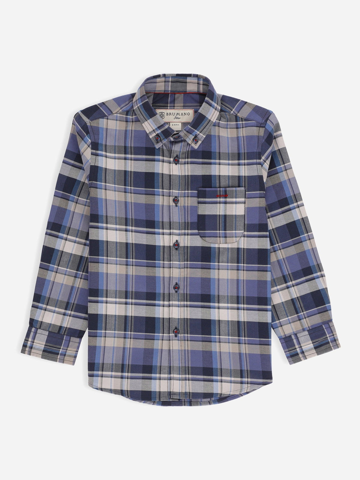 Blue & Grey Tartan Plaid Checkered Casual Shirt