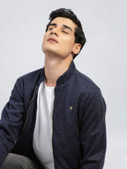 Blue & Grey Wool Harrington Jacket - Limited Edition