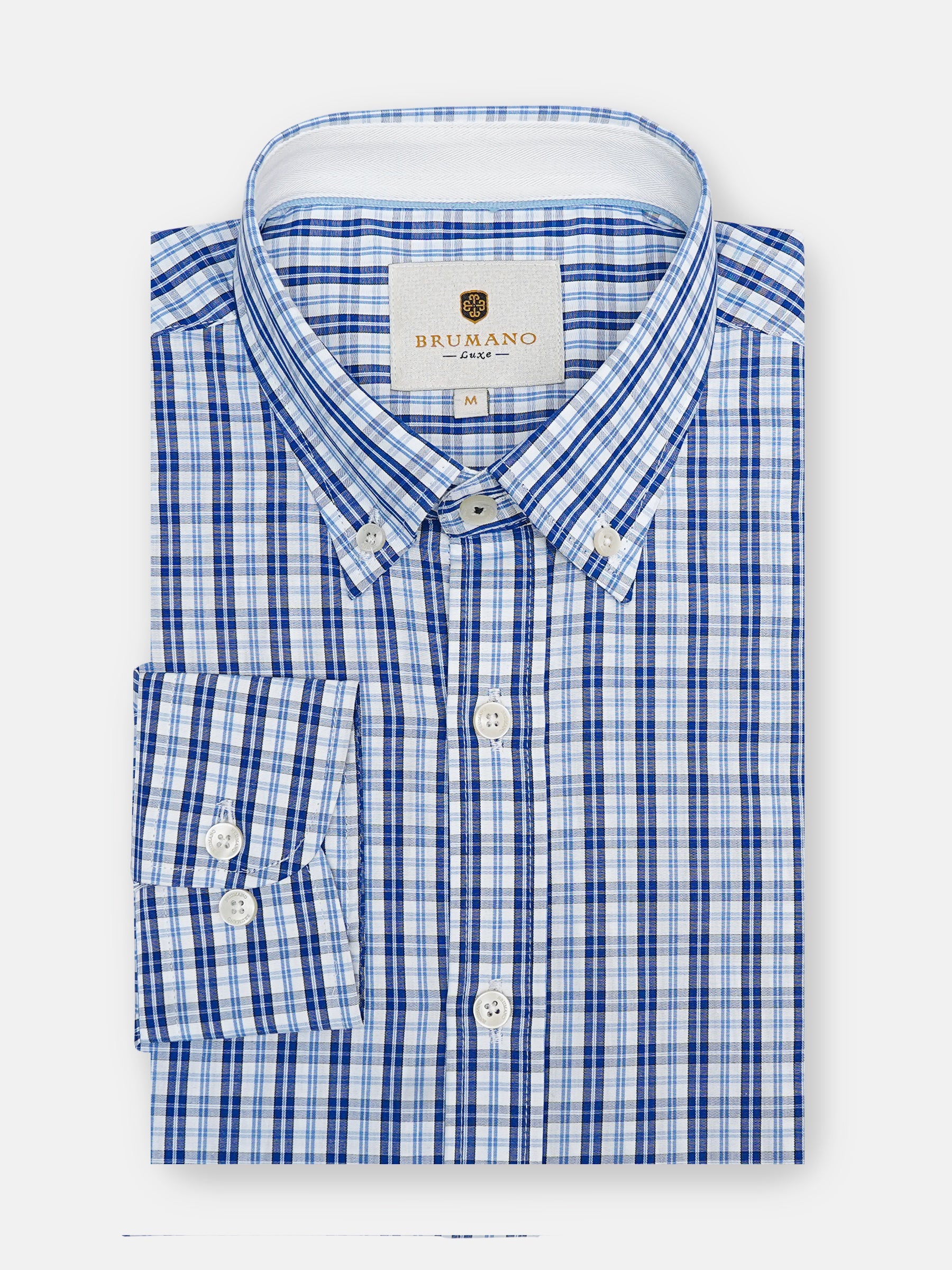 Blue & White Gingham Button Down Shirt