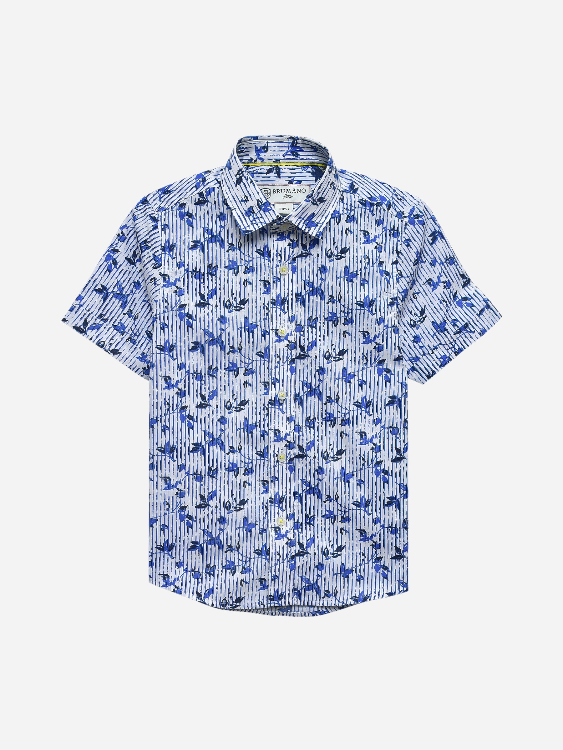 Blue & White Printed Half Sleeve Casual Shirt
